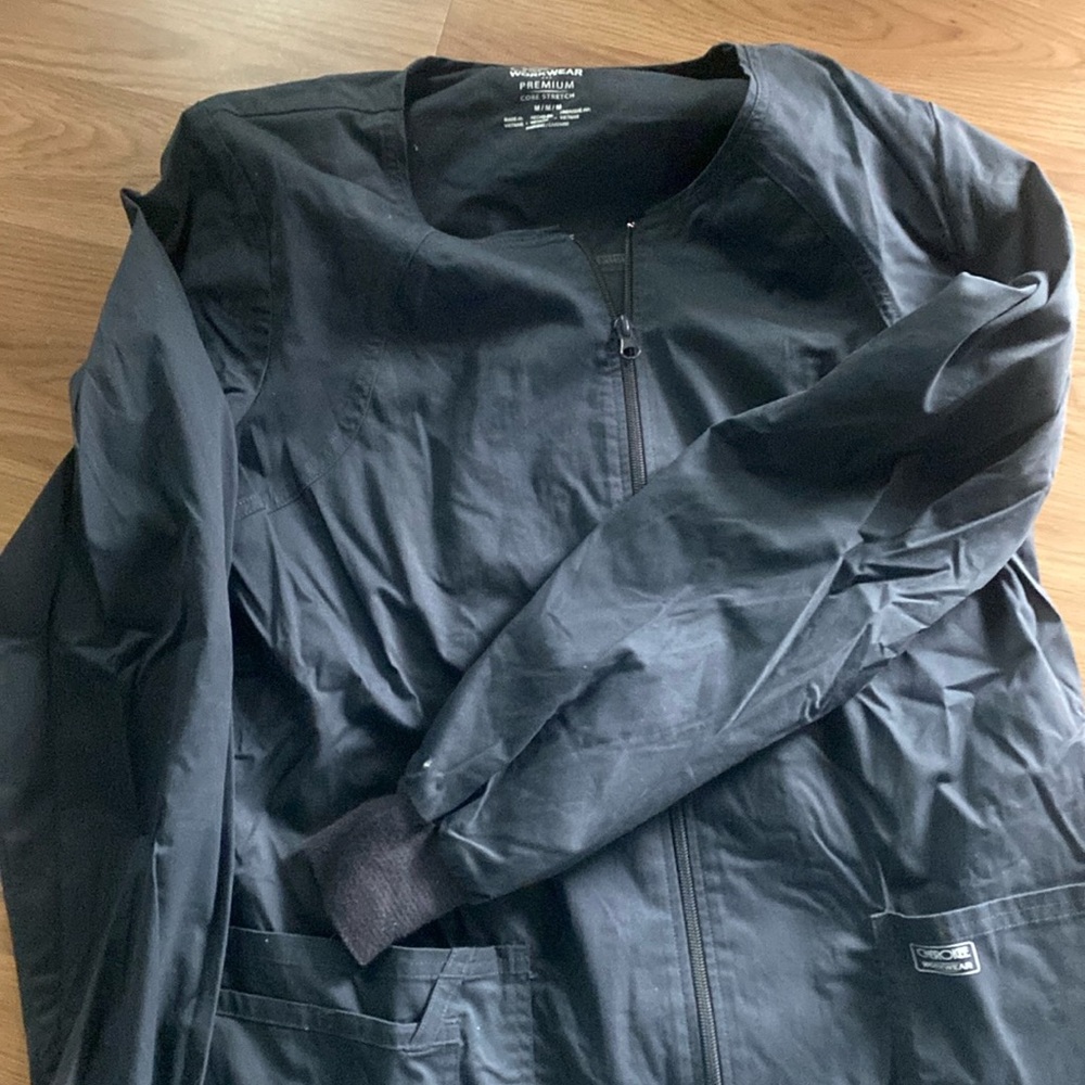 Dark grey scrub jacket